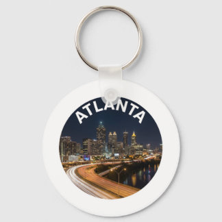 Atlanta Georgia Silhouette, Nachtelijke Stadslicht Sleutelhanger