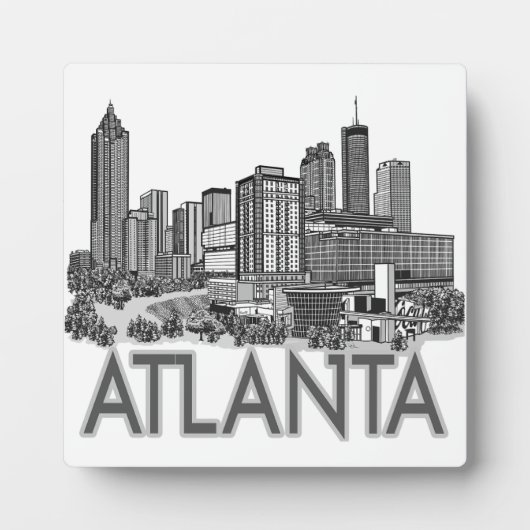 Atlanta Georgia Skyline Art Fotoplaat (Voorkant)
