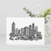 Atlanta Georgia Skyline Art Kaart (Staand voorkant)