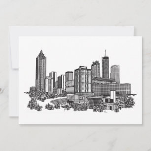 Atlanta Georgia Skyline Art Kaart