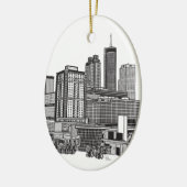 Atlanta Georgia Skyline Art Keramisch Ornament (Links)