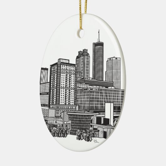 Atlanta Georgia Skyline Art Keramisch Ornament (Links)