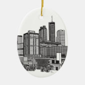 Atlanta Georgia Skyline Art Keramisch Ornament (Voorkant)