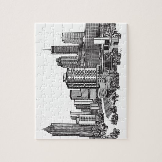 Atlanta Georgia Skyline Art Legpuzzel (Verticaal)
