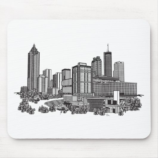 Atlanta Georgia Skyline Art Muismat (Voorkant)