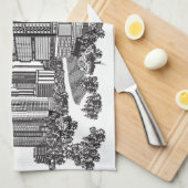 Atlanta Georgia Skyline Art Theedoek (Quarter Fold)