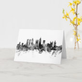 Atlanta Georgia Skyline Black White Kaart (Gele Bloem)