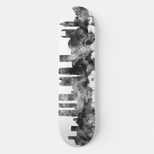 Atlanta Georgia Skyline Black White Persoonlijk Skateboard (Voorkant)