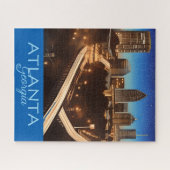 Atlanta Georgia Skyline Blue en Gold Evening Legpuzzel (Horizontaal)