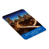 Atlanta Georgia Skyline Blue en Gold Evening Magneet (Rechterzijde)