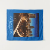 Atlanta Georgia Skyline Blue en Gold Evening Wandkleed (Voorkant (horizontaal))