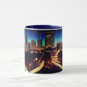 Atlanta Georgia Skyline Blue Starry Evening Mok (Midden)