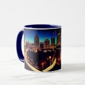Atlanta Georgia Skyline Blue Starry Evening Mok (Voorkant links)