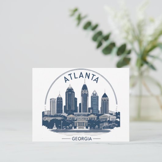 Atlanta Georgia Skyline Briefkaart (Staand voorkant)