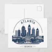 Atlanta Georgia Skyline Briefkaart (Voorkant / Achterkant)