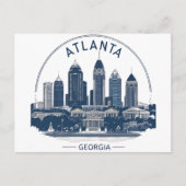 Atlanta Georgia Skyline Briefkaart (Voorkant)