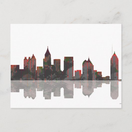Atlanta Georgia Skyline Briefkaart (Voorkant)