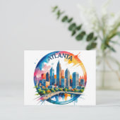 Atlanta Georgia Skyline Briefkaart (Staand voorkant)