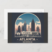 Atlanta Georgia Skyline Briefkaart (Voorkant / Achterkant)