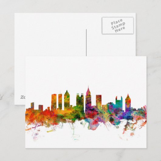 Atlanta Georgia Skyline Briefkaart (Voorkant / Achterkant)