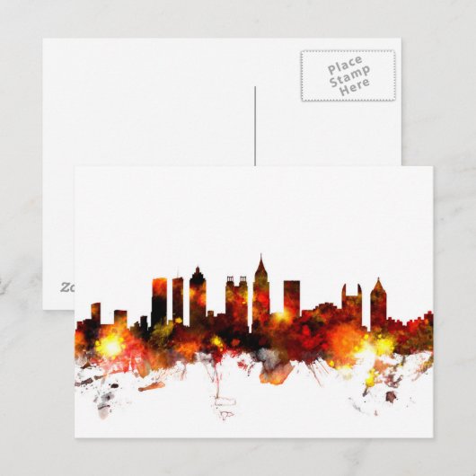 Atlanta Georgia Skyline Briefkaart (Voorkant / Achterkant)