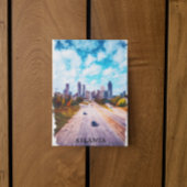 Atlanta Georgia Skyline City Waterverf Briefkaart
