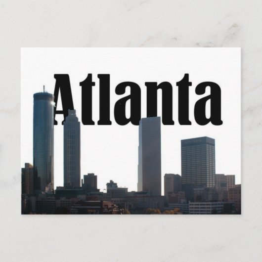 Atlanta Georgia Skyline met Atlanta in de hemel Briefkaart (Voorkant)