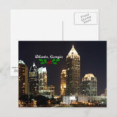 Atlanta, Georgia Skyline met kerst holly Briefkaart (Voorkant / Achterkant)