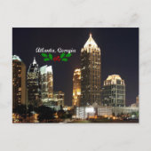 Atlanta, Georgia Skyline met kerst holly Briefkaart (Voorkant)