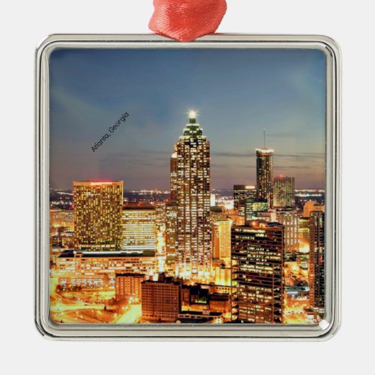 Atlanta, Georgia skyline Metalen Ornament (Voorkant)