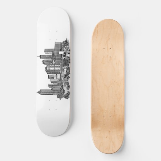 Atlanta Georgia Skyline Persoonlijk Skateboard (Voorkant)