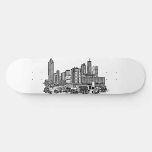 Atlanta Georgia Skyline Persoonlijk Skateboard (Horizontaal)