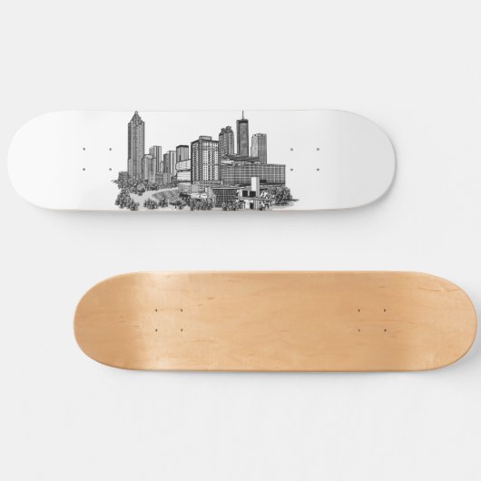Atlanta Georgia Skyline Persoonlijk Skateboard (Horizontaal)