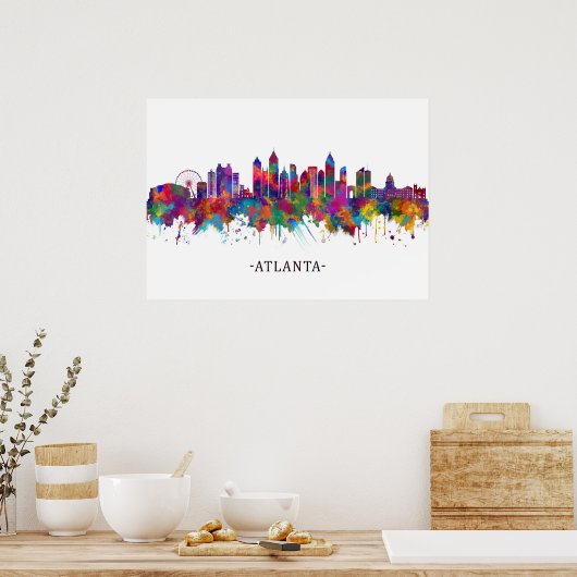 Atlanta Georgia Skyline Poster (Keuken)