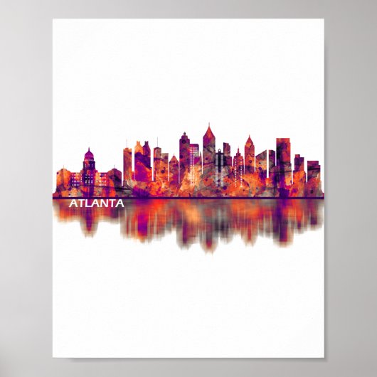 Atlanta Georgia Skyline Poster (Voorkant)