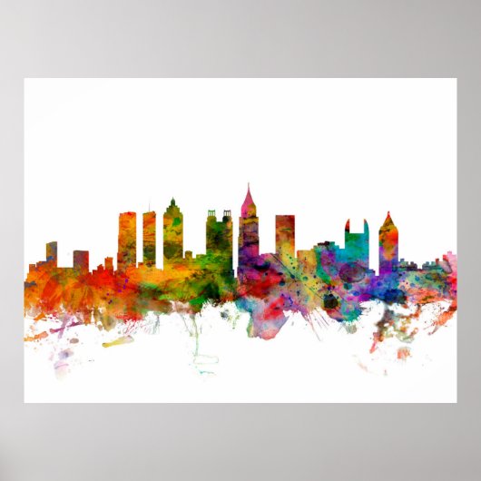 Atlanta Georgia Skyline Poster (Voorkant)