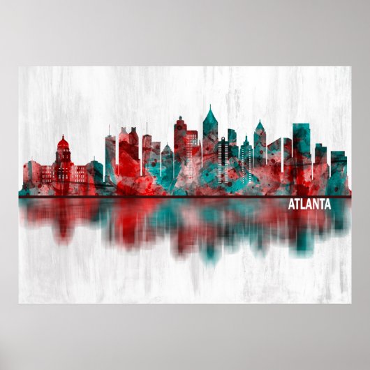 Atlanta Georgia Skyline Poster (Voorkant)