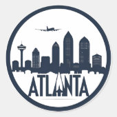 Atlanta Georgia Skyline Ronde Sticker (Voorkant)