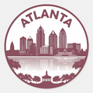 Atlanta Georgia Skyline Ronde Sticker