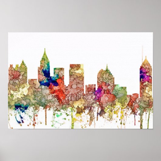 Atlanta Georgia Skyline SG-Faded Glory Poster (Voorkant)