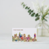 Atlanta Georgia Skyline SG-Faded Glory Visitekaartje (Staand voorkant)