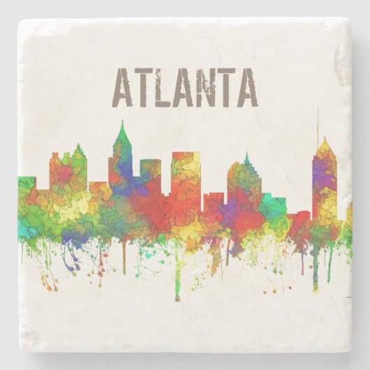 Atlanta Georgia Skyline-SG Stenen Onderzetter (Voorkant)