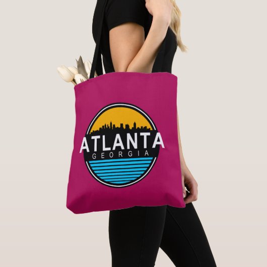 Atlanta Georgia Skyline T-shirt Canvas tas (Dichtbij)