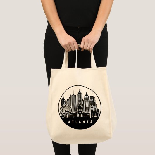 Atlanta Georgia Skyline Tote Bag (Voorkant (product))
