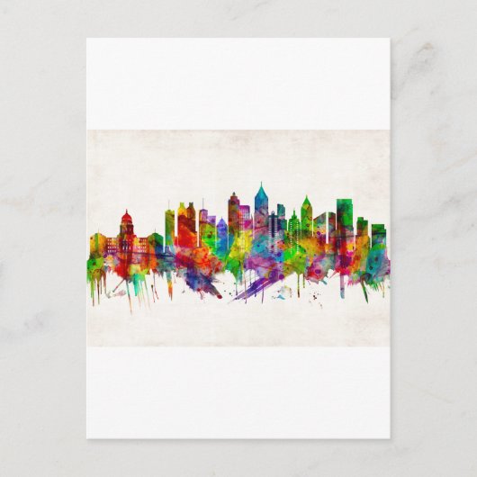 Atlanta Georgia Skyline Uitnodiging Briefkaart (Voorkant)