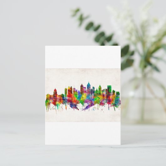 Atlanta Georgia Skyline Uitnodiging Briefkaart (Staand voorkant)