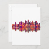Atlanta Georgia Skyline Uitnodiging Briefkaart (Voorkant / Achterkant)