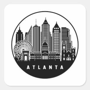 Atlanta Georgia Skyline Vierkante Sticker