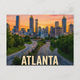 Atlanta Georgia Stad Reis Cadeau Gouden Uur Briefkaart