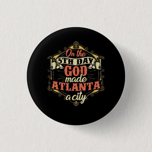 Atlanta Georgia Stad Ronde Button 3,2 Cm (Voorkant)